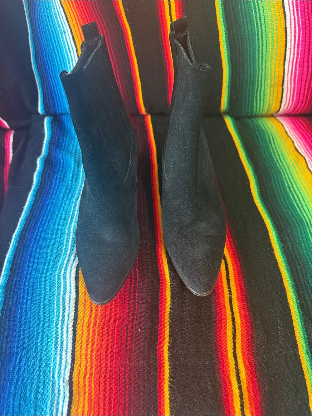 Sandro Black Suede Pointed Ankle Booties